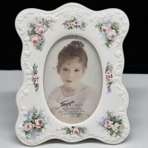 1986 Floral Musical Ceramic Picture Frame Memories 3.5"x5" Terragrafics